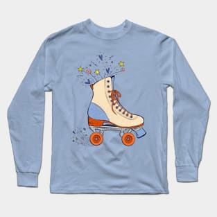 Retro Roller Skate with stars hearts magic Long Sleeve T-Shirt